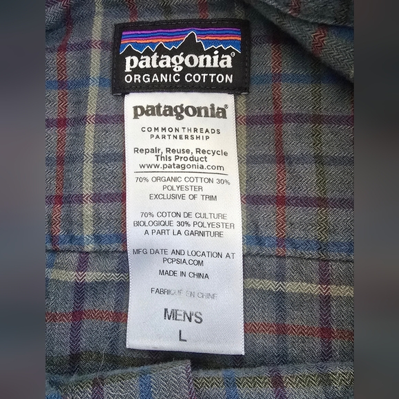 Patagonia Men's Performance Button Casual Plaid Checkered Shirt Like New Large - Picture 2 of 8
